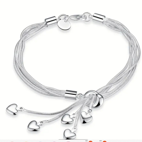 Chic Hobo Silver Tai Chi Tassel Pendent Heart Charm Bracelet - Picture 1 of 3